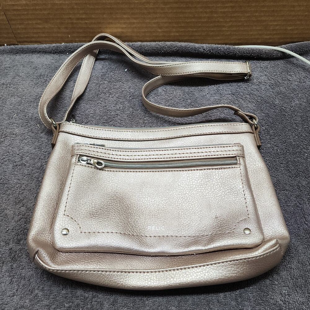 Relic metallic gold rose gold crossbody purse b50